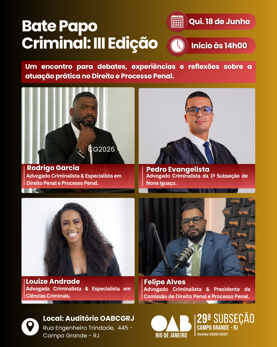  Bate Papo Criminal: III Edição